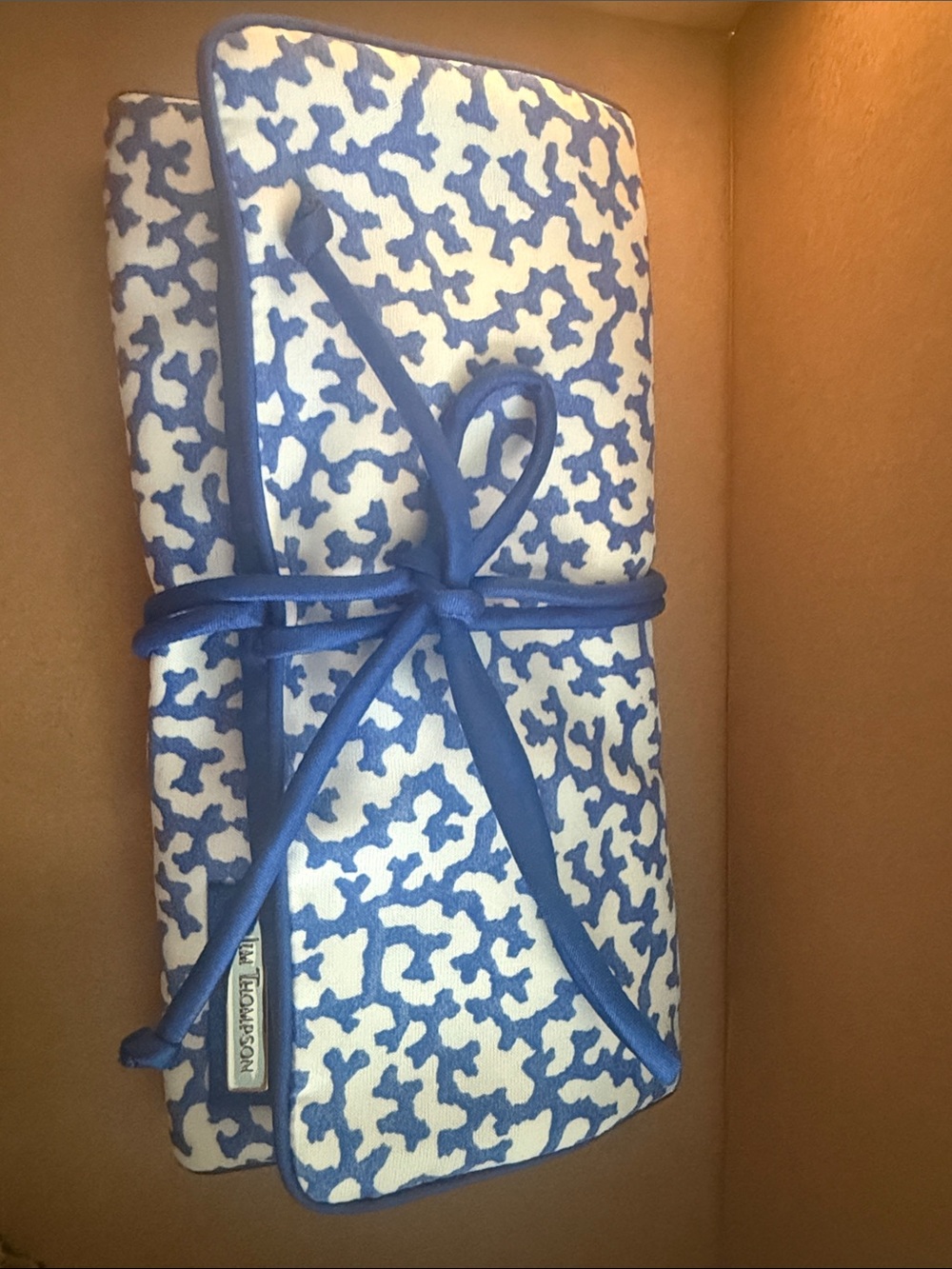 Jim Thompson- Blue and White Patterned Travel Jewelry Roll